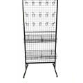 Floor metal retail display rack Wire grid panel wall hook display rack